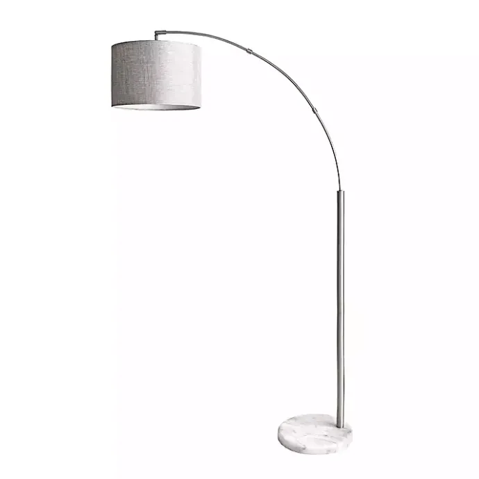 Clearance Kirklands Home Curved Floor Lamp with Marble Base Silver