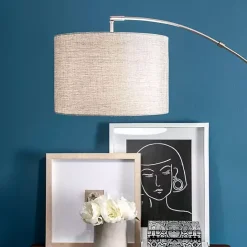 Clearance Kirklands Home Curved Floor Lamp with Marble Base Silver