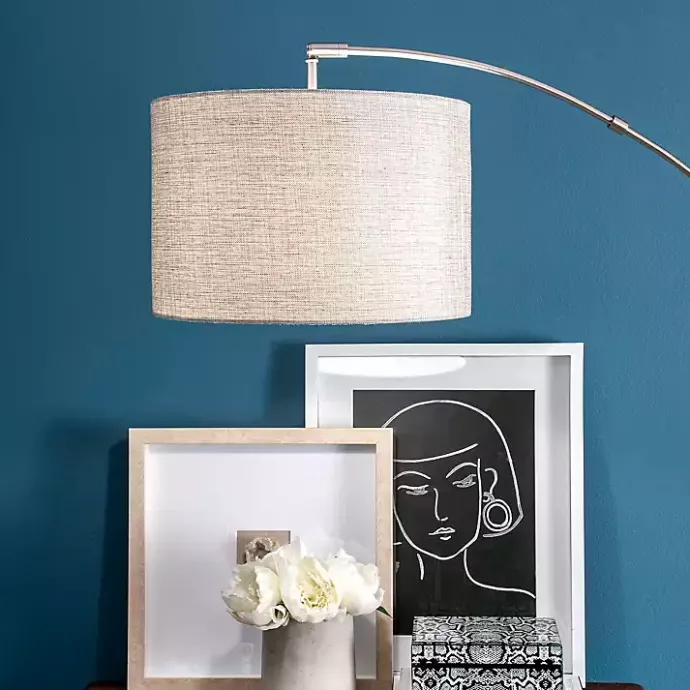 Clearance Kirklands Home Curved Floor Lamp with Marble Base Silver