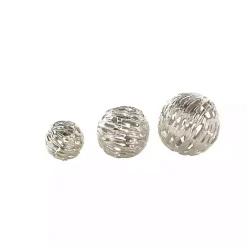 Discount Kirklands Home Cut-Out Metal Orbs, Set of 3 Silver