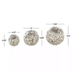 Discount Kirklands Home Cut-Out Metal Orbs, Set of 3 Silver