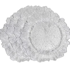 Kirklands Home Elegance Starburst Chargers, Set of 4 Silver