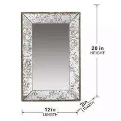 Best Kirklands Home Silver Floral Rectangle Wood Wall Mirror