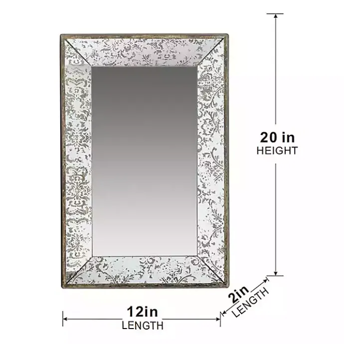 Best Kirklands Home Silver Floral Rectangle Wood Wall Mirror