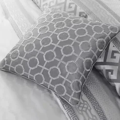 Best Kirklands Home Silver Geometric Stripes 7-pc. King Comforter Set