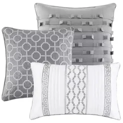 Best Kirklands Home Silver Geometric Stripes 7-pc. King Comforter Set