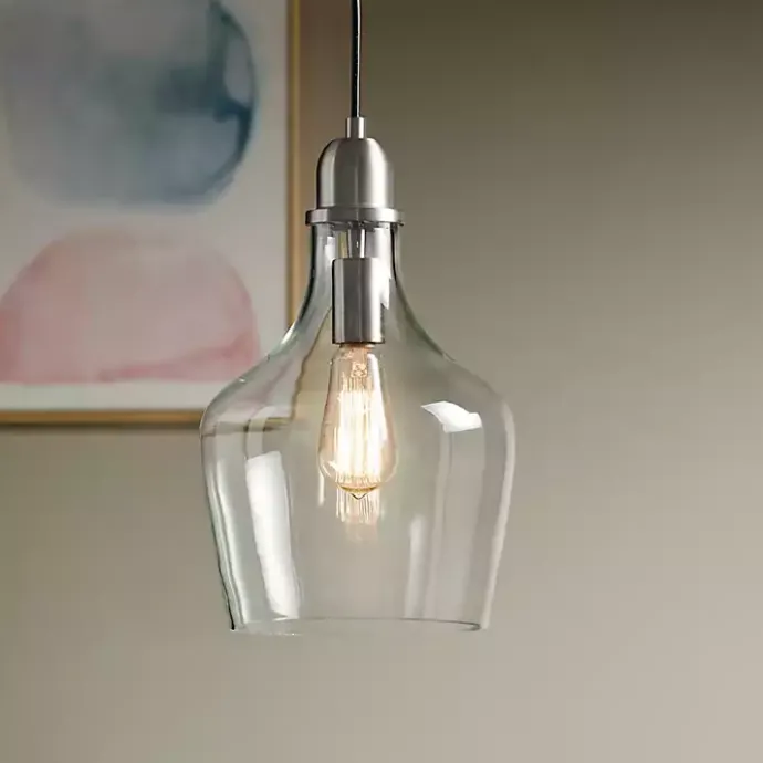 New Kirklands Home Glass Avalon Pendant Light Silver