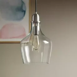 New Kirklands Home Glass Avalon Pendant Light Silver