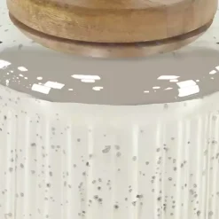 Hot Kirklands Home Silver Glass Jars with Wooden Lids, Set of 3