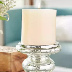 Online Kirklands Home Glass Ornate 2-pc. Pillar Candle Holder Set Silver