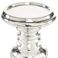 Online Kirklands Home Glass Ornate 2-pc. Pillar Candle Holder Set Silver