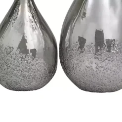 Clearance Kirklands Home Glass Teardrop Textured Vases, Set of 2 Silver
