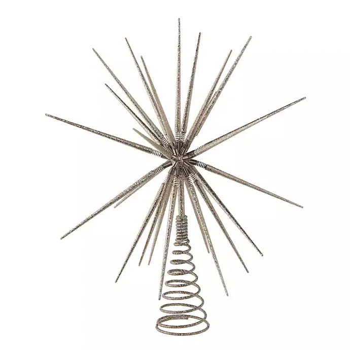 New Kirklands Home Glitter Starburst Tree Topper Silver