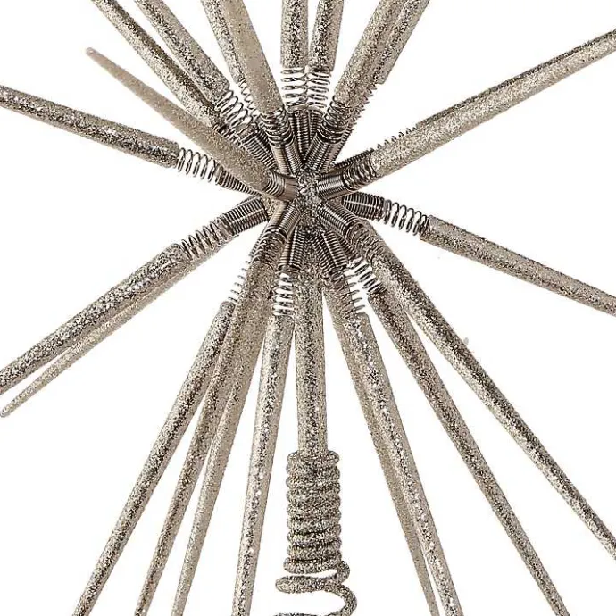 New Kirklands Home Glitter Starburst Tree Topper Silver