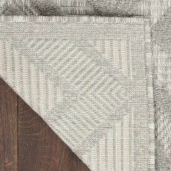 Sale Kirklands Home Gray Diamond Indoor/Outdoor Area Rug, 4x6 Silver