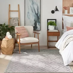 Sale Kirklands Home Gray Diamond Indoor/Outdoor Area Rug, 4x6 Silver