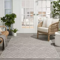 Sale Kirklands Home Gray Diamond Indoor/Outdoor Area Rug, 4x6 Silver