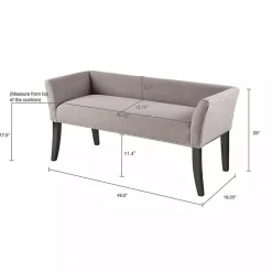 Online Kirklands Home Silver Melinda Accent Bench Gray