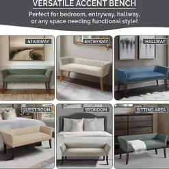 Online Kirklands Home Silver Melinda Accent Bench Gray