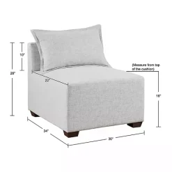 Hot Kirklands Home Silver Modular Armless Accent Chair Gray