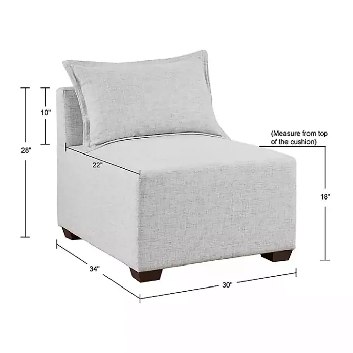 Hot Kirklands Home Silver Modular Armless Accent Chair Gray