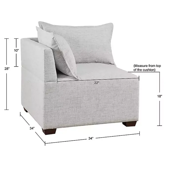 Outlet Kirklands Home Silver Modular Corner Accent Chair Gray