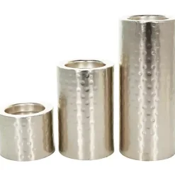 Best Kirklands Home Hammered Metal Candle Holders, Set of 3 Silver
