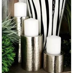 Best Kirklands Home Hammered Metal Candle Holders, Set of 3 Silver