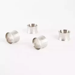 Outlet Kirklands Home Hammered Metal Napkin Rings, Set of 4 Silver