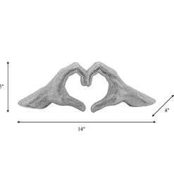 Best Kirklands Home Hand Heart Figurine SIlver