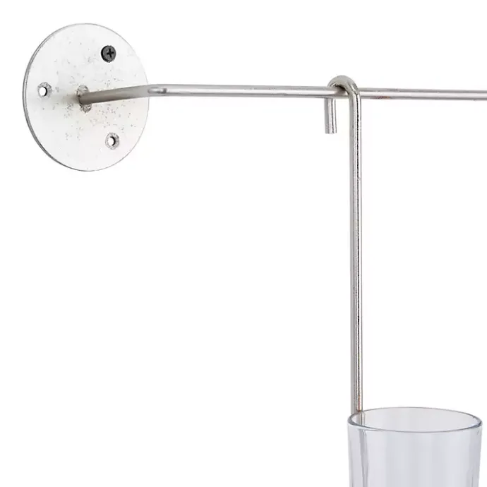 Best Kirklands Home Hanging Glass Votive Wall Plaque Silver