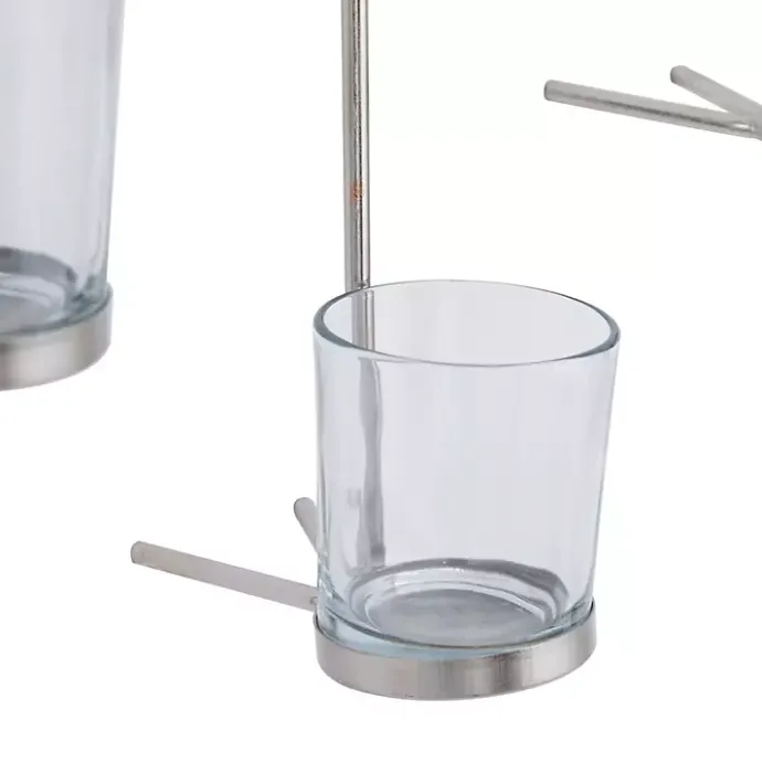 Best Kirklands Home Hanging Glass Votive Wall Plaque Silver