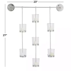 Best Kirklands Home Hanging Glass Votive Wall Plaque Silver