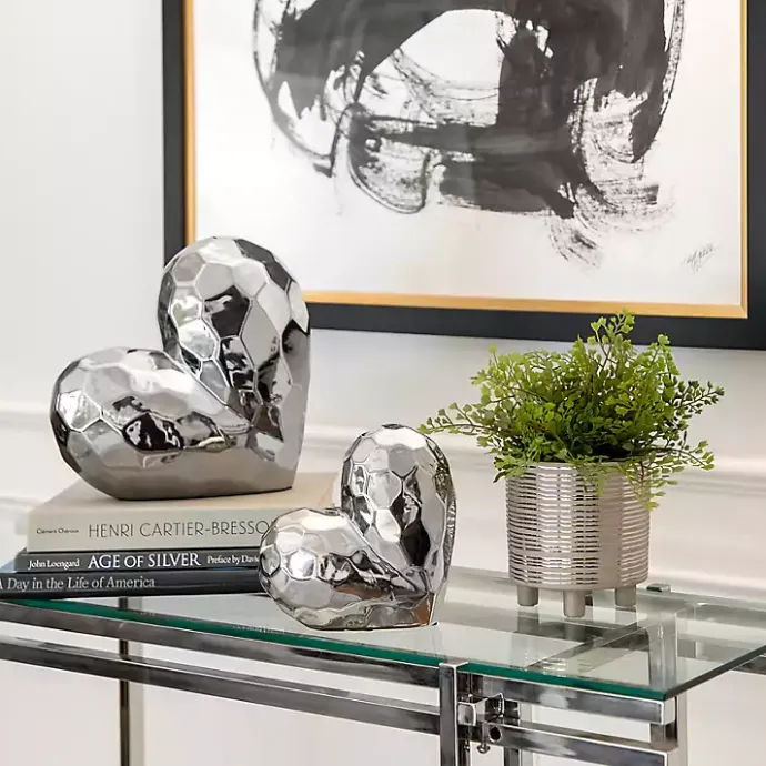 New Kirklands Home Heart Figurine SIlver