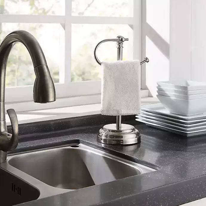 Online Kirklands Home Hook Countertop Towel Holder Silver