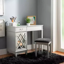 Clearance Kirklands Home Silver Lattice Ella 2-pc. Vanity Set Gray