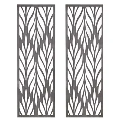 Outlet Kirklands Home Silver Madison Park Florian Wall Plaques, Set of 2 Gray