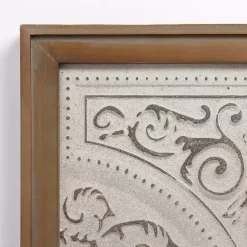 Discount Kirklands Home Silver Medallion Metal and Wood Wall Plaque