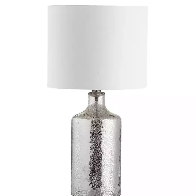 Best Kirklands Home Silver Mercury Glass Cylinder Table Lamp White