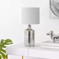 Best Kirklands Home Silver Mercury Glass Cylinder Table Lamp White