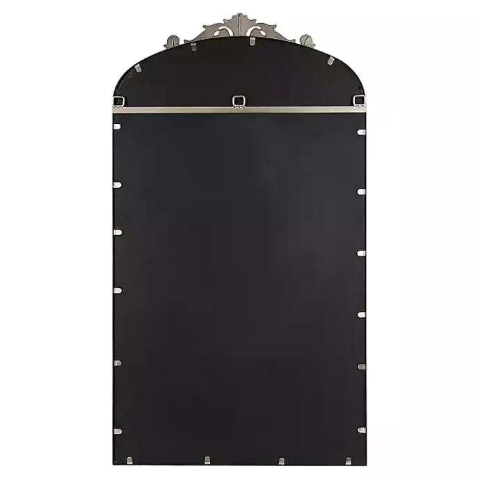 Discount Kirklands Home Silver Metal Arch Ornate Crown Wall Mirror