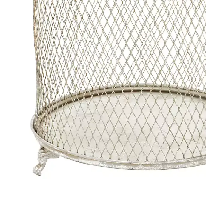 Outlet Kirklands Home Metal Bird Cage Cloche Lanterns, Set of 2 Silver