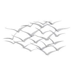 Hot Kirklands Home Metal Flock of Birds Wall Plaque Silver