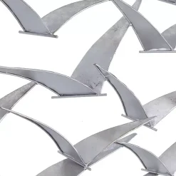 Hot Kirklands Home Metal Flock of Birds Wall Plaque Silver