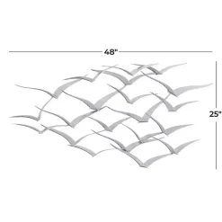 Hot Kirklands Home Metal Flock of Birds Wall Plaque Silver