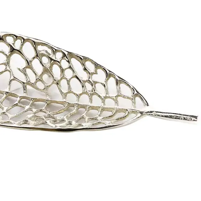 Clearance Kirklands Home Metal Leaf Trays, Set of 2 Silver