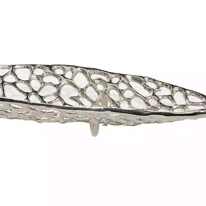 Clearance Kirklands Home Metal Leaf Trays, Set of 2 Silver