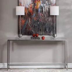 Online Kirklands Home Metal Mirrored Top Slim Console Table Silver