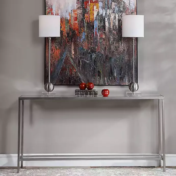 Online Kirklands Home Metal Mirrored Top Slim Console Table Silver