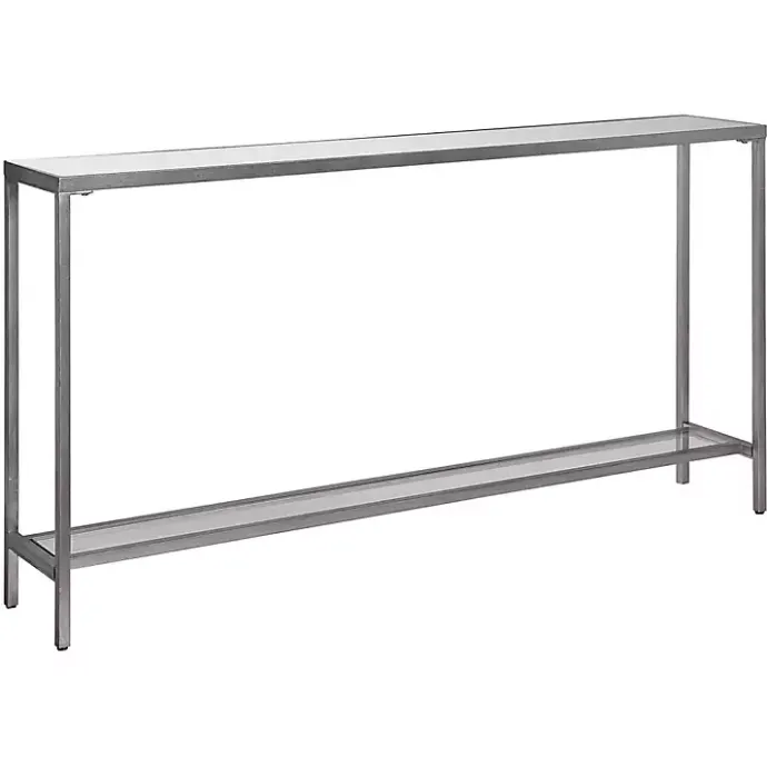 Online Kirklands Home Metal Mirrored Top Slim Console Table Silver